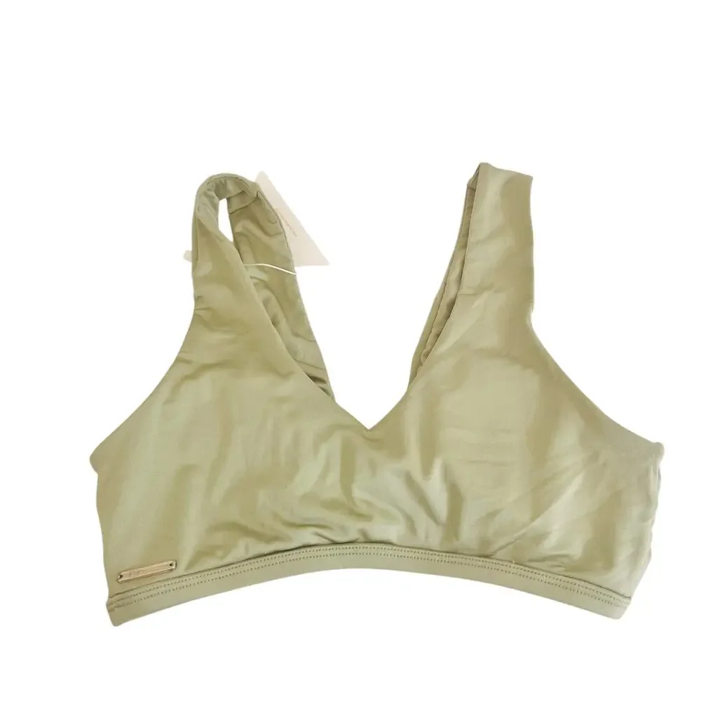 Buffbunny Green Knotted Front Bikini Top Size S Small NWT